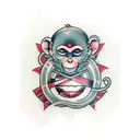 12 monkey hourglass infinity red tattoo design idea