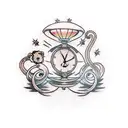 12 monkey hourglass infinity red tattoo design idea