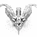 3 headed goat skull tattoo design idea