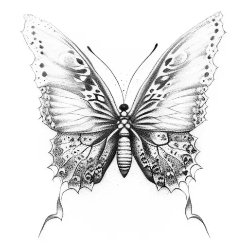 scary butterfly tattoo design idea