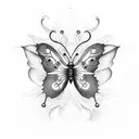 scary butterfly tattoo design idea