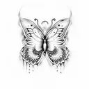 scary butterfly tattoo design idea