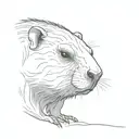 create a minimilist ground hog skull looking to the side tattoo design idea