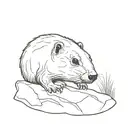 create a minimilist ground hog skull looking to the side tattoo design idea
