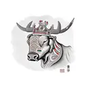 bull in a crown with the inscription nunquam ante nunquam iterum tattoo design idea