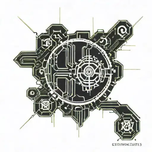 money, dollar sign, currency, cybernetic tattoo design idea