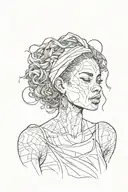 black woman posing tattoo design idea