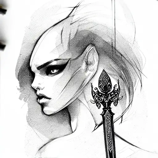 Dagger tattoo design idea