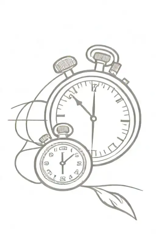 Christian Cross and a stopwatch tattoo design idea