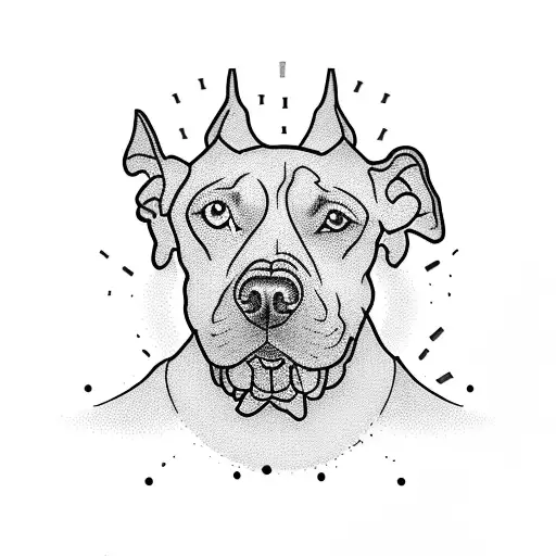 A pit bull silhouette made of wine bottles and corks tattoo design idea