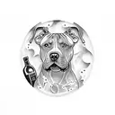 A pit bull silhouette made of wine bottles and corks tattoo design idea