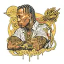 travis scott astroworld with a roller coaster tattoo design idea