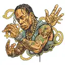 travis scott astroworld with a roller coaster tattoo design idea