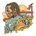 travis scott astroworld with a roller coaster tattoo design idea