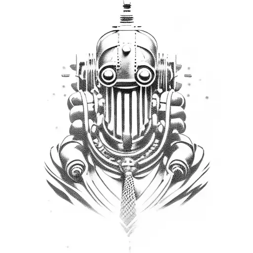 a big daddy from bioshock fighting kratos tattoo design idea