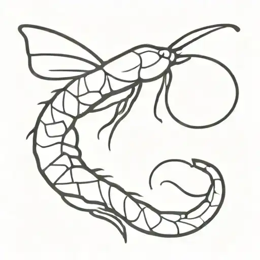 Shrimp with a black hat   tattoo design idea