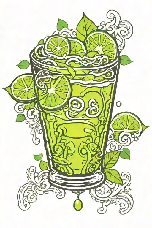 lime green jello tattoo design idea