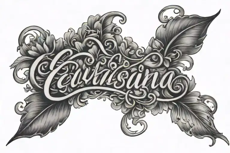 Diana in cursive tattoo tattoo design idea
