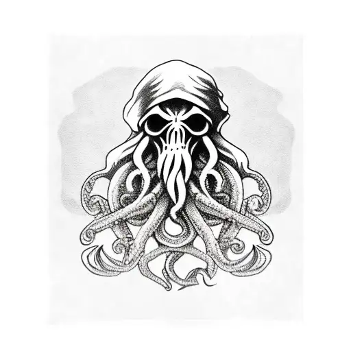 Cthulhu pirate tattoo design idea