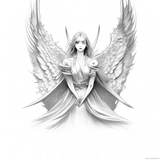angel vs demon tattoo design idea