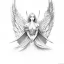 angel vs demon tattoo design idea
