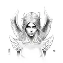 angel vs demon tattoo design idea