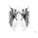 angel vs demon tattoo design idea