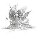angel vs demon tattoo design idea