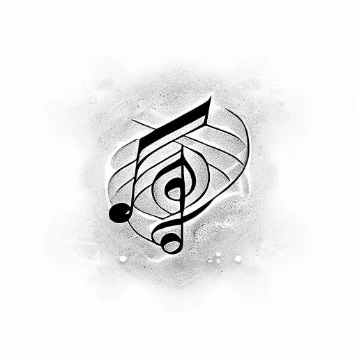 Binary code forming a musical note tattoo design idea