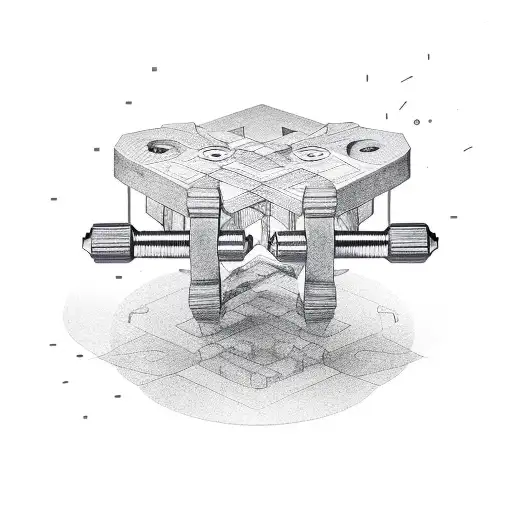 A minimalist dumbbell with lines of code inside tattoo design idea
