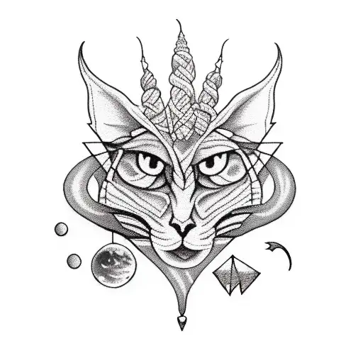 A witch knitting a spell into a tapestry of magical symbols tattoo design idea