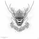 Intials: JDM; Black Aesthetic; Color's: Salmon Pink, Red, Blackx. tattoo design idea