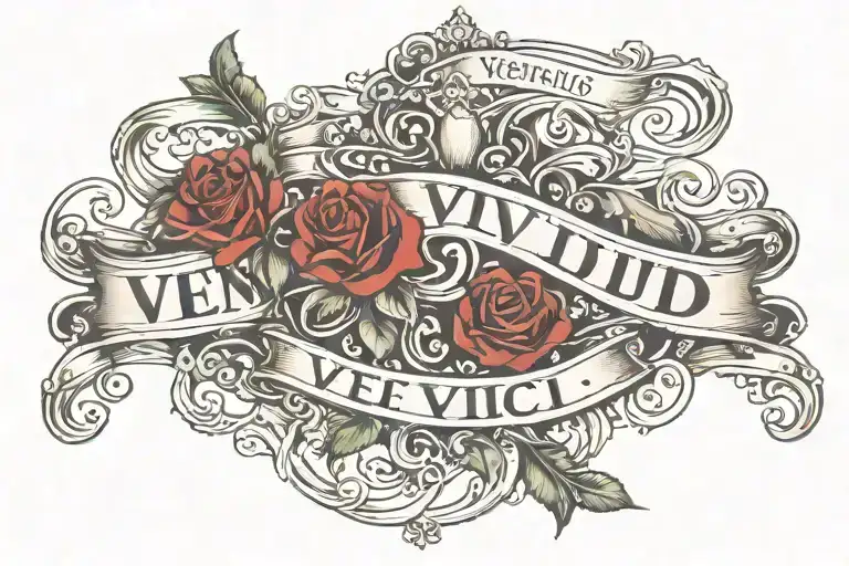 Veni Vidi Vici written in a royal font tattoo tattoo design idea