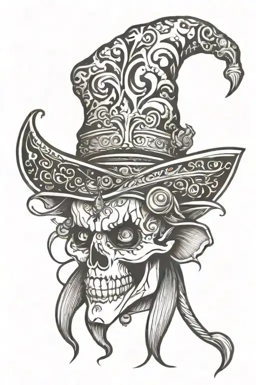 incorporate an existing jester hat  tattoo design idea
