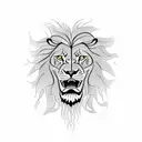 A fierce Lion of Judah, symbolizing courage to break cycles  tattoo design idea