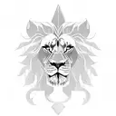 A fierce Lion of Judah, symbolizing courage to break cycles  tattoo design idea