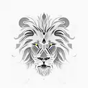 A fierce Lion of Judah, symbolizing courage to break cycles  tattoo design idea