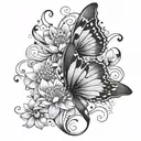 semicolon butterfly lotus flower tattoo design idea