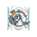 Welding with sparks tattoo design idea