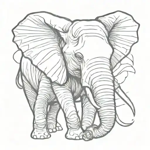 hand hand print on elephants face  tattoo design idea