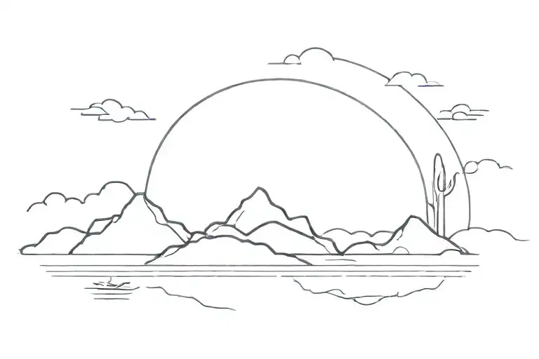 peaceful sunrise tattoo design idea