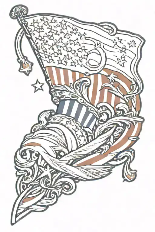 patriotic left sleeve tattoo design idea