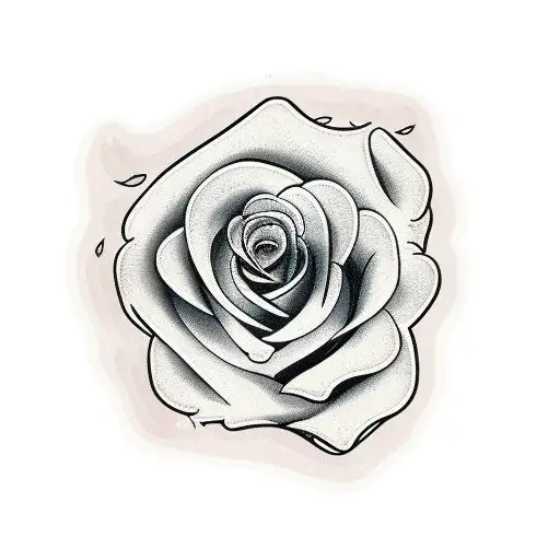 rose with ember pedals tattoo design idea