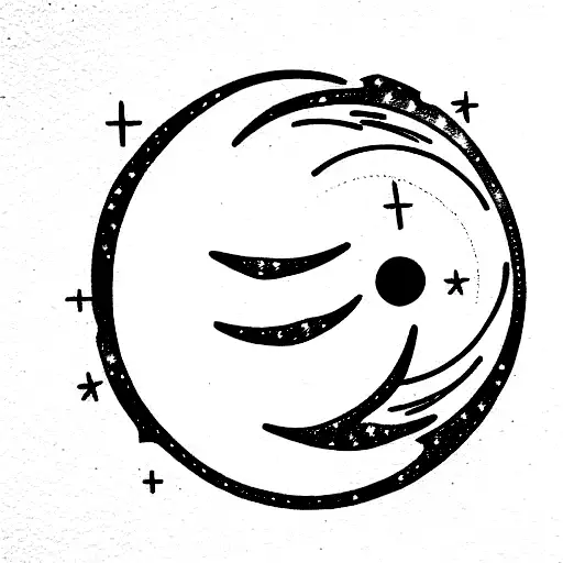 sun and moon in dead space tattoo design idea