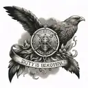 duty is heavier than a mountain death is lighter than a feather tattoo design idea