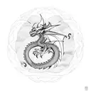 Dragon taking flight tattoo design idea
