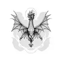 Dragon taking flight tattoo design idea