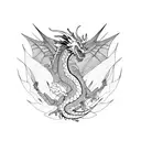 Dragon taking flight tattoo design idea