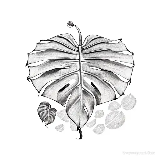 wheel of time with monstera tattoo design idea