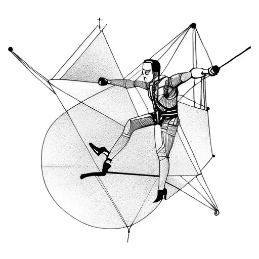 tightrope walker tattoo design idea